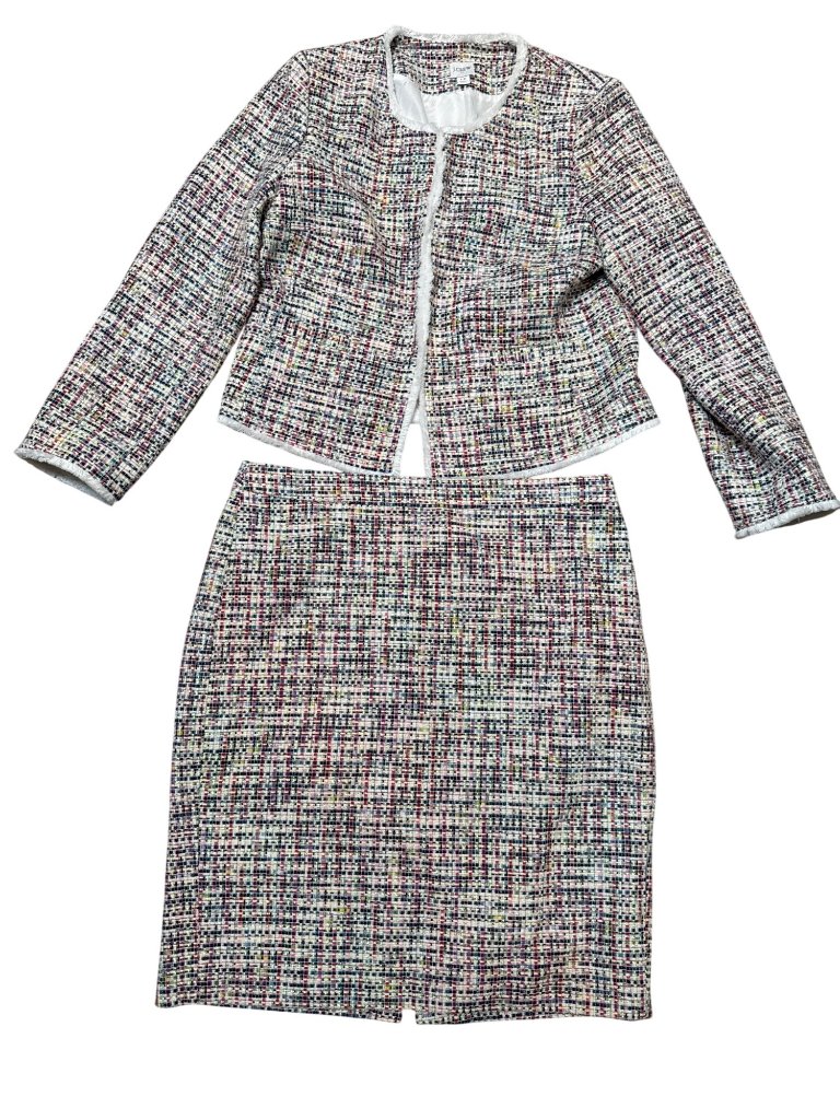 J. Crew Womens Tweed Jacket & Skirt Set Multicolor Size 12 Made In China